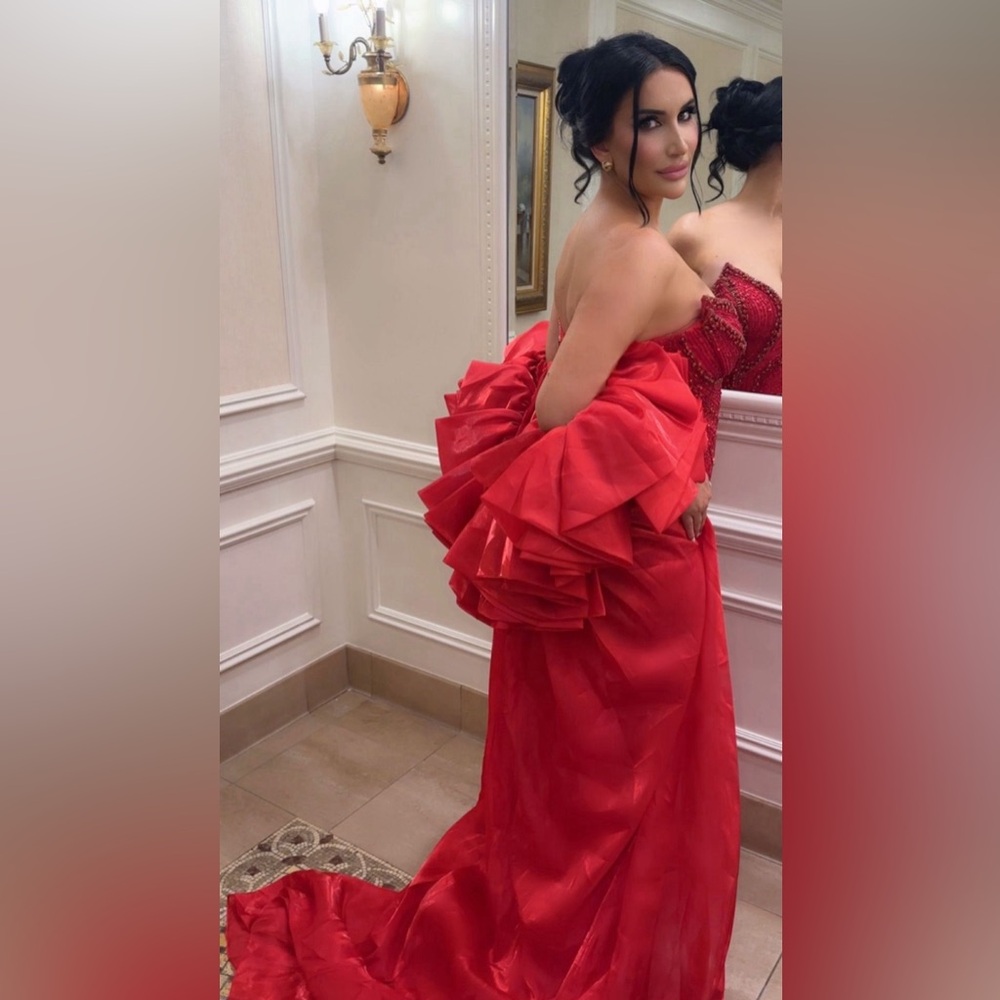 Red Strapless Evening/Prom Dress